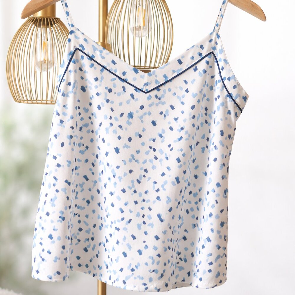 Naked Zebra Blue & White Print Cami • Size Small - Picture 2 of 7